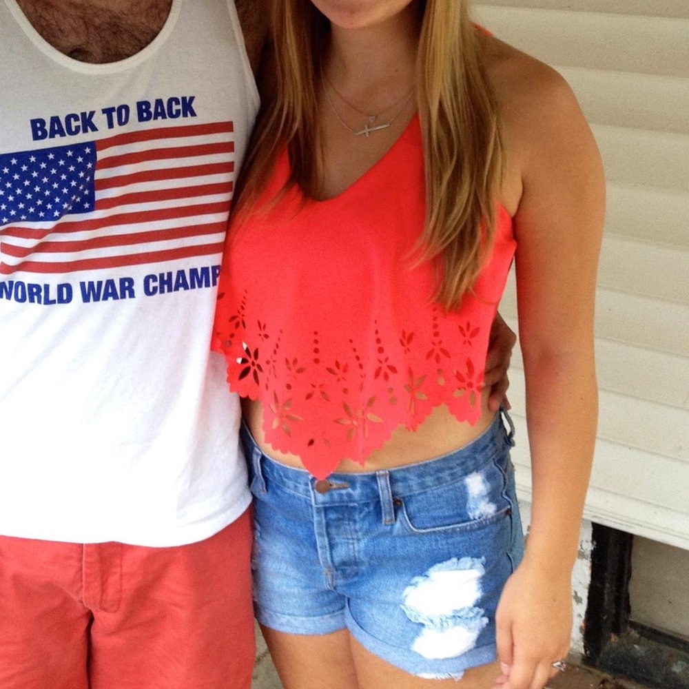 Red Flowy Crop Top